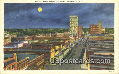 Main Street - Greenville, South Carolina SC Postcard