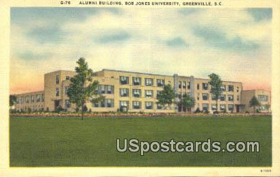 Alumni Building, Bob Jones University - Greenville, South Carolina SC Postcard