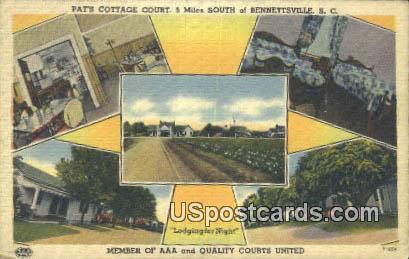 Pat's Cottage Court - Bennettsville, South Carolina SC Postcard