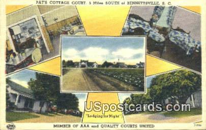 Pat's Cottage Court - Bennettsville, South Carolina SC Postcard