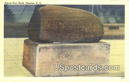 Aaron Burr Rock - Chester, South Carolina SC Postcard