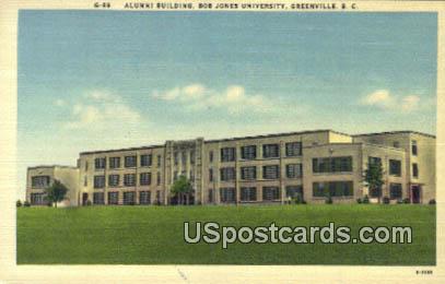 Alumni Building, Bob Jones University - Greenville, South Carolina SC Postcard