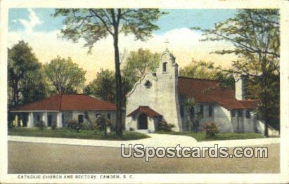Catholic Church & Rectory - Camden, South Carolina SC Postcard