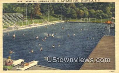 Municipal Swimming Pool, Cleveland Park - Greenville, South Carolina SC Postcard