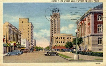 North Third Street - Abilene, Texas TX Postcard