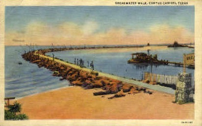 Breakwater Walk - Corpus Christi, Texas TX Postcard