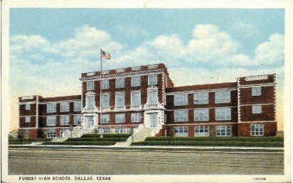Forest High School - Dallas, Texas TX Postcard