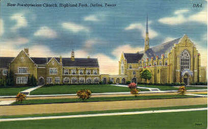 New Presbyterian Church, Highland Park - Dallas, Texas TX Postcard
