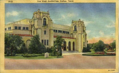 Fair Park Auditorium - Dallas, Texas TX Postcard