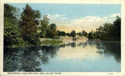 Highland Park Lake - Dallas, Texas TX Postcard