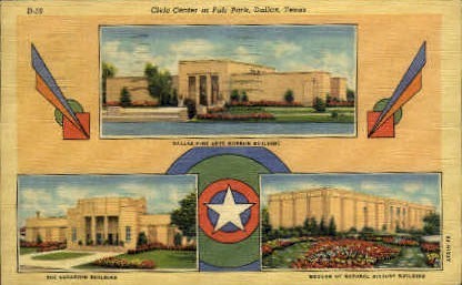 Civic Center at Fair Park - Dallas, Texas TX Postcard