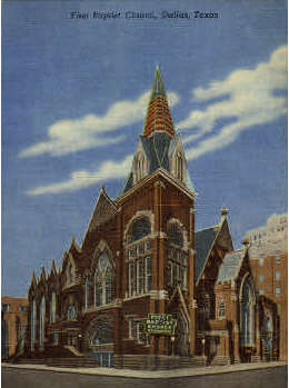 First Baptist Church - Dallas, Texas TX Postcard