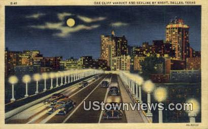Oak Cliff Viaduct - Dallas, Texas TX Postcard