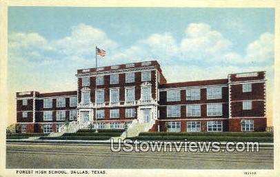 Forest High School - Dallas, Texas TX Postcard