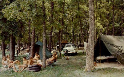 Camping Area - Huntsville, Texas TX Postcard