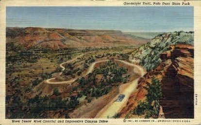 Goodnight Trail - Palo Duro State Park, Texas TX Postcard