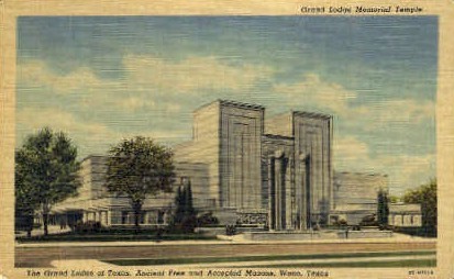 Grand Lodge Memorial Temple - Waco, Texas TX Postcard
