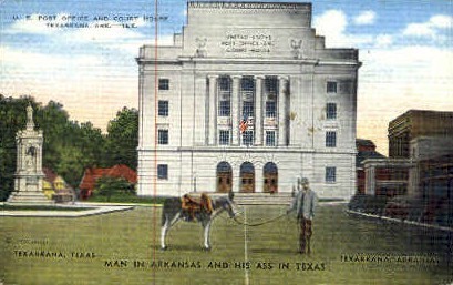 Post Office - Texarkana, Texas TX Postcard