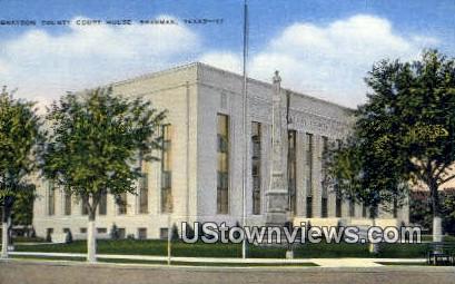 Grayson County Court House - Sherman, Texas TX Postcard
