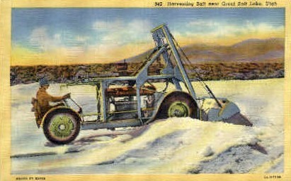 Harvesting Salt - Great Salt Lake, Utah UT Postcard