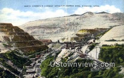 Open Cut Copper Mine - Bingham, Utah UT Postcard