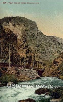 First bridge - Ogden Canyon, Utah UT Postcard