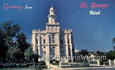 St George Temple - Utah UT Postcard