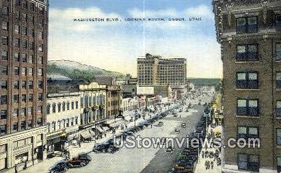 Washington Blvd - Ogden, Utah UT Postcard