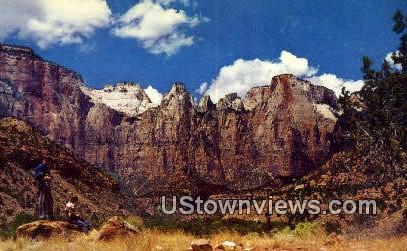 Towers of the Virgin - Zion National Park, Utah UT Postcard