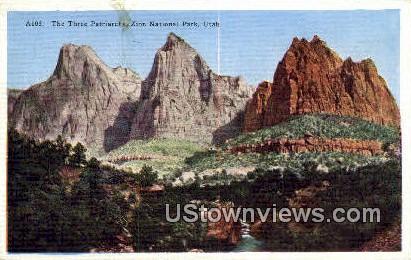 Three Patriarchs - Zion National Park, Utah UT Postcard