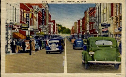 State Street - Bristol, Virginia VA Postcard