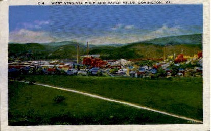West VA Pulp and Paper Mills - Covington, Virginia VA Postcard