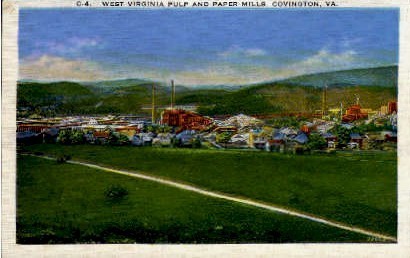 West VA Pulp and Paper Mills - Covington, Virginia VA Postcard