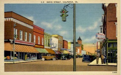 Davis Street - Culpeper, Virginia VA Postcard
