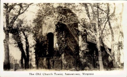 The Old Church Tower - Jamestown, Virginia VA Postcard