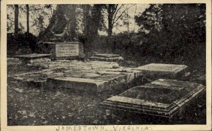 Graveyard - Jamestown, Virginia VA Postcard
