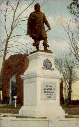 Monument of Captain John Smith - Jamestown Island, Virginia VA Postcard