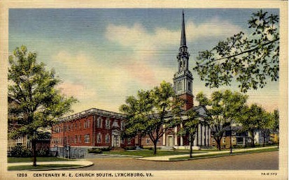 Centernary Church - Lynchburg, Virginia VA Postcard