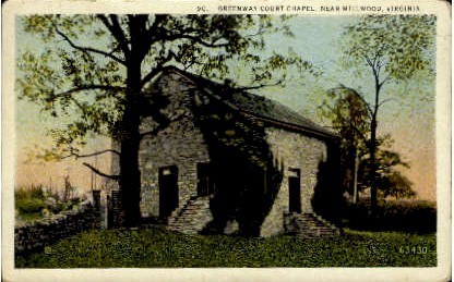 Greenway Court Chapel - Millwood, Virginia VA Postcard