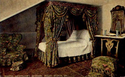 Martha Washington's Bedroom - Mount Vernon, Virginia VA Postcard