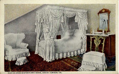 Martha Washington's Bedroom - Mount Vernon, Virginia VA Postcard
