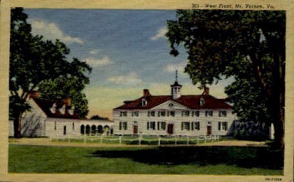 West Front - Mount Vernon, Virginia VA Postcard