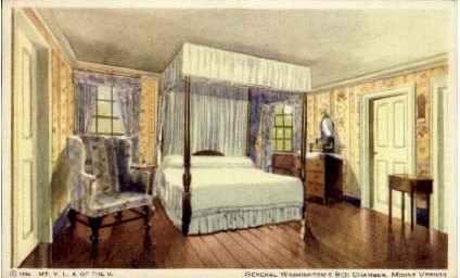 General Washingtons's Bed Chamber  - Mount Vernon, Virginia VA Postcard
