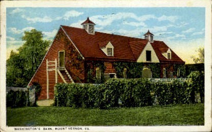 Washington's Barn - Mount Vernon, Virginia VA Postcard