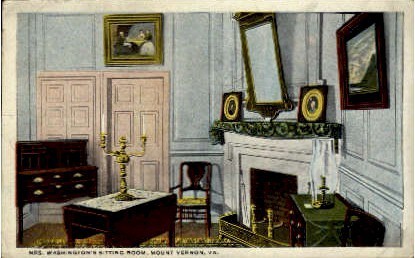 Martha Washington's Sitting Room - Mount Vernon, Virginia VA Postcard