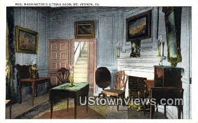 Mrs. Washington's Sitting Room - Mount Vernon, Virginia VA Postcard