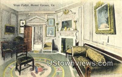 West Parlor  - Mount Vernon, Virginia VA Postcard