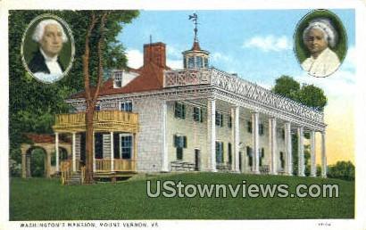 Washington's Mansion - Mount Vernon, Virginia VA Postcard
