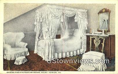 Martha Washington Bedroom - Mount Vernon, Virginia VA Postcard