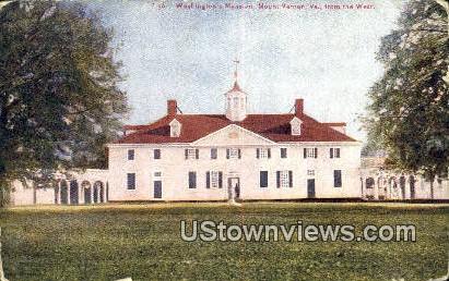 Washington's Mansion  - Mount Vernon, Virginia VA Postcard